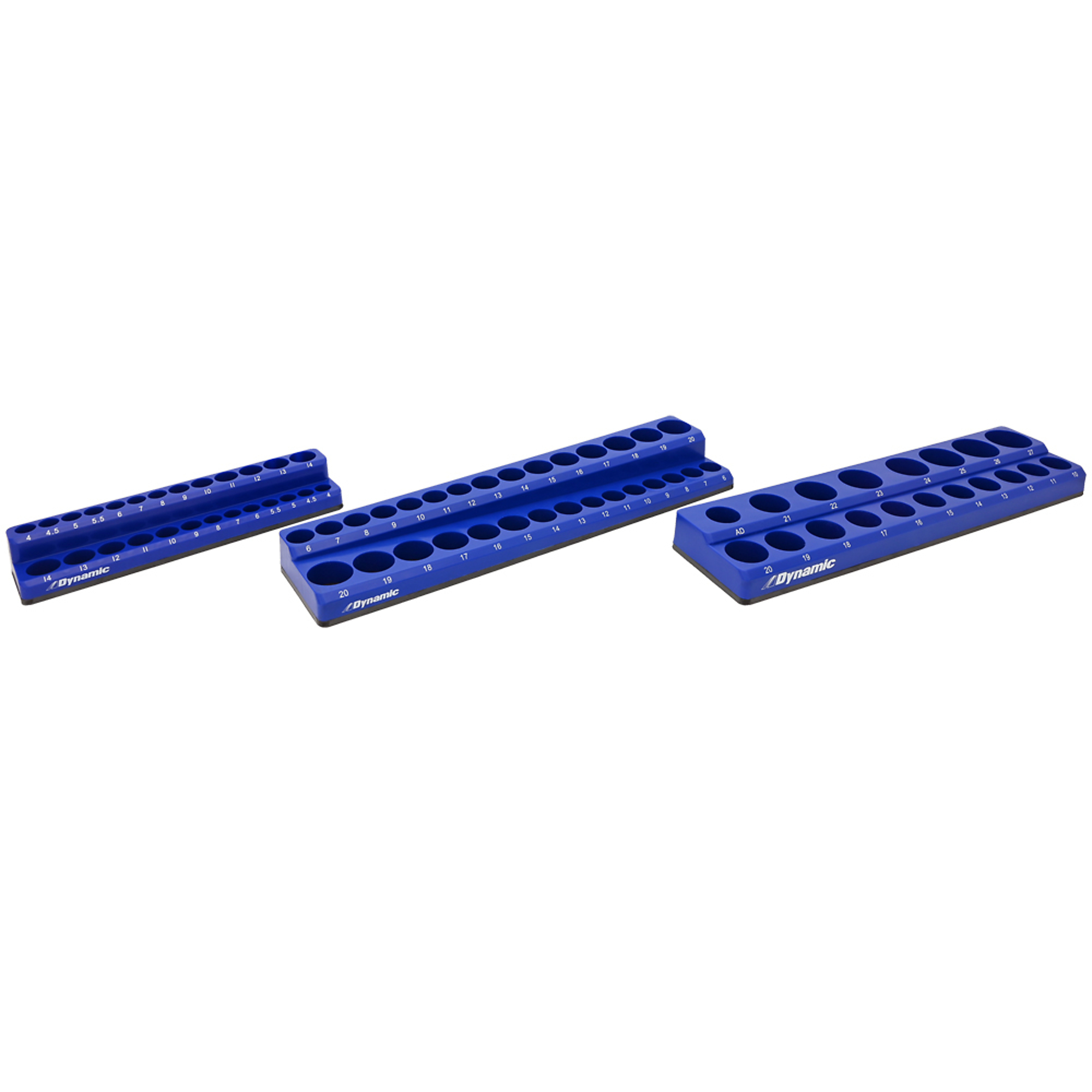 Dynamic Tools, 3 Piece Metric Magnetic Socket Organizer Set, Drive Size Multiple in, Socket Size Multiple in, Pieces (qty.) 3 Model# D029200